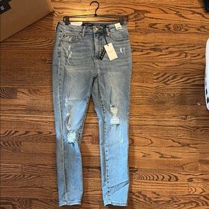 Judy Blue Skinny Jeans Classic Blue Distressed tummy control top
